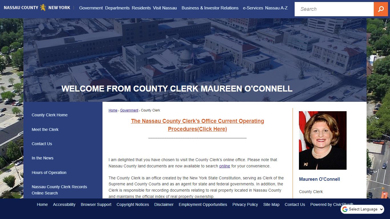 Welcome from County Clerk Maureen O'Connell | Nassau County, NY ...